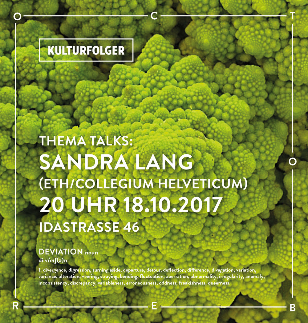 Join us for Kulturfolger's ninth session of Thema Talks with Sandra Lang.       ABOUT:&nbsp;   Chirality a scientific narrative:  This talk will explore the topic of medical knowledge which is in the orchestra of sciences. Medical science is inferior and dedicated to the the ill, the sick, the degenerate, and the pathetic. Medicine is deviant and is it not the norm. The unspoken and implicit hierarchy infects the discipline and reflects the fossilized pre-ideas remaining from the paradigm of the unity of science.&nbsp;      BIO:&nbsp;   Sandra Lang, is a currently attaining her Ph.D. at the Ludwik Fleck Center of the Collegium Helveticum. She is working on a scientific sociological sub project on chirality as a molecular property and related implications for the transfer of knowledge in biomedicine. Between October 2013 and March 2014, she worked as an intern at the Ludwik Fleck Center and assisted Martina Schlünder within the framework of the project "The Serological Works of Ludwik Fleck (1896-196) and her relevance for today's biomedical practice and for the history and theory of biomedicine ». Within the framework of this project, her master thesis was also developed under the theme "gain in translational medicine through the theory and practice of Ludwik Fleck". She accrued her master's degree in sociology at the University of Freiburg she focused on the fields of knowledge and science sociology as well as gender studies.